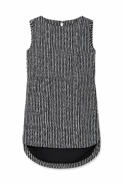 Vila Women's Black Striped Sleeveless Dress S