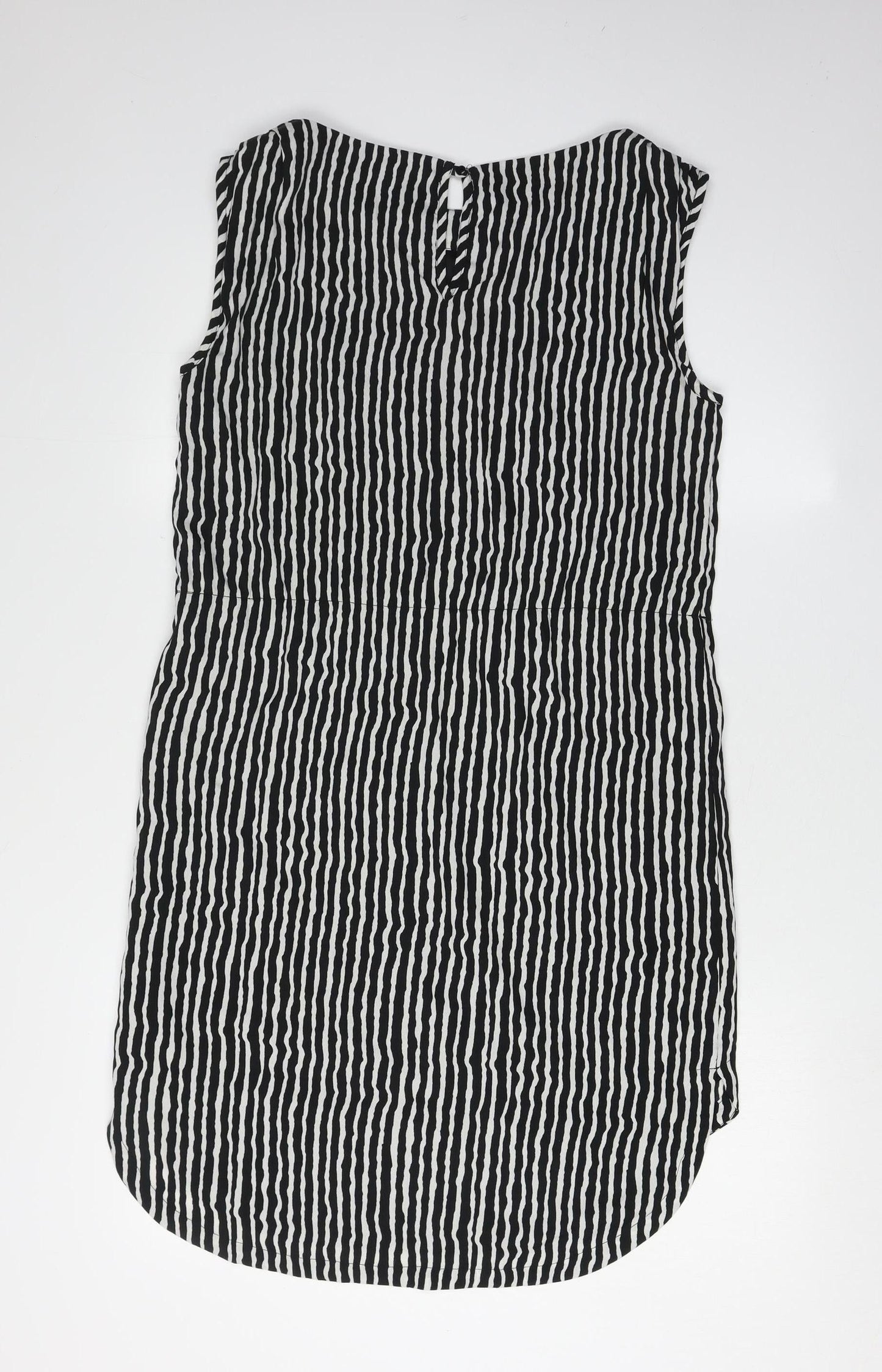 Vila Women's Black Striped Sleeveless Dress S
