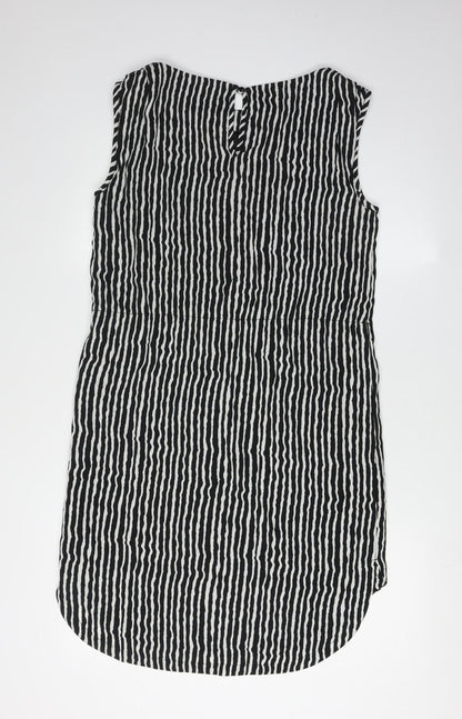 Vila Women's Black Striped Sleeveless Dress S