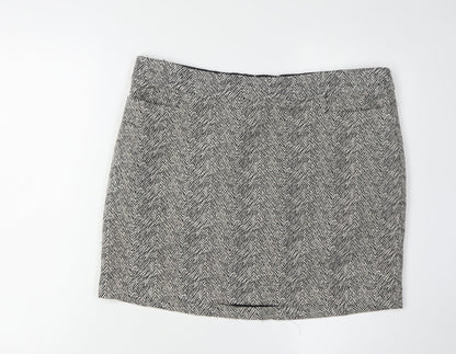 Next Women's Grey Pencil Skirt, Size 16, Herringbone