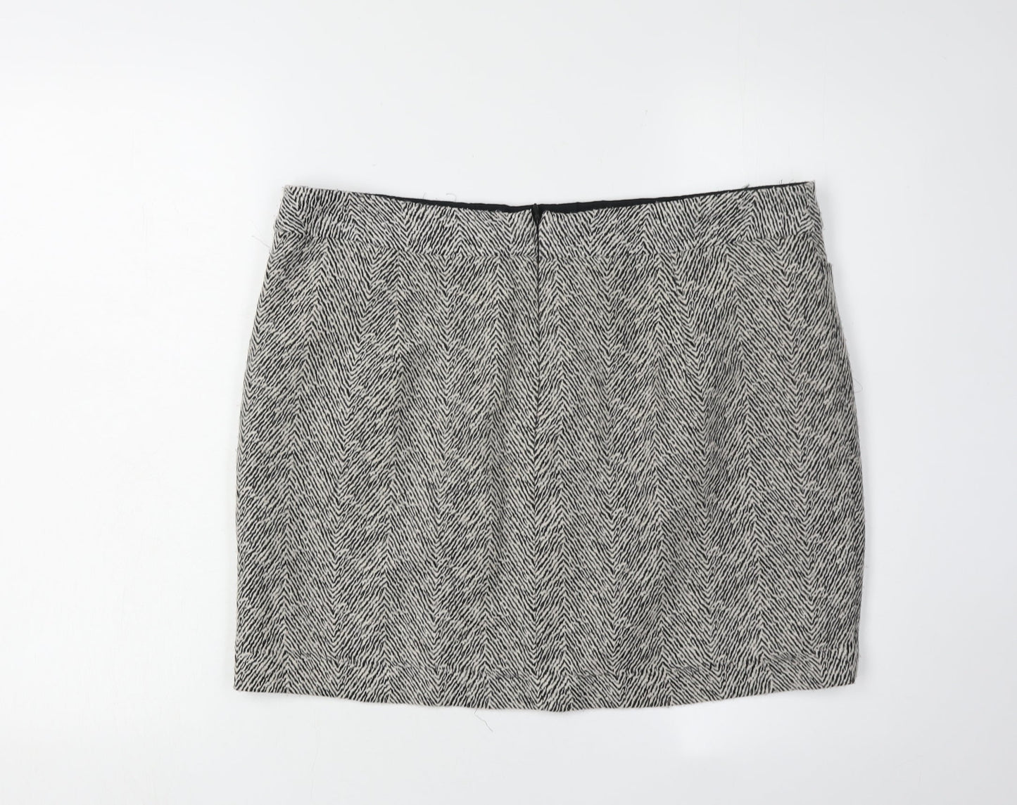 Next Women's Grey Pencil Skirt, Size 16, Herringbone