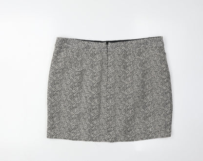 Next Women's Grey Pencil Skirt, Size 16, Herringbone