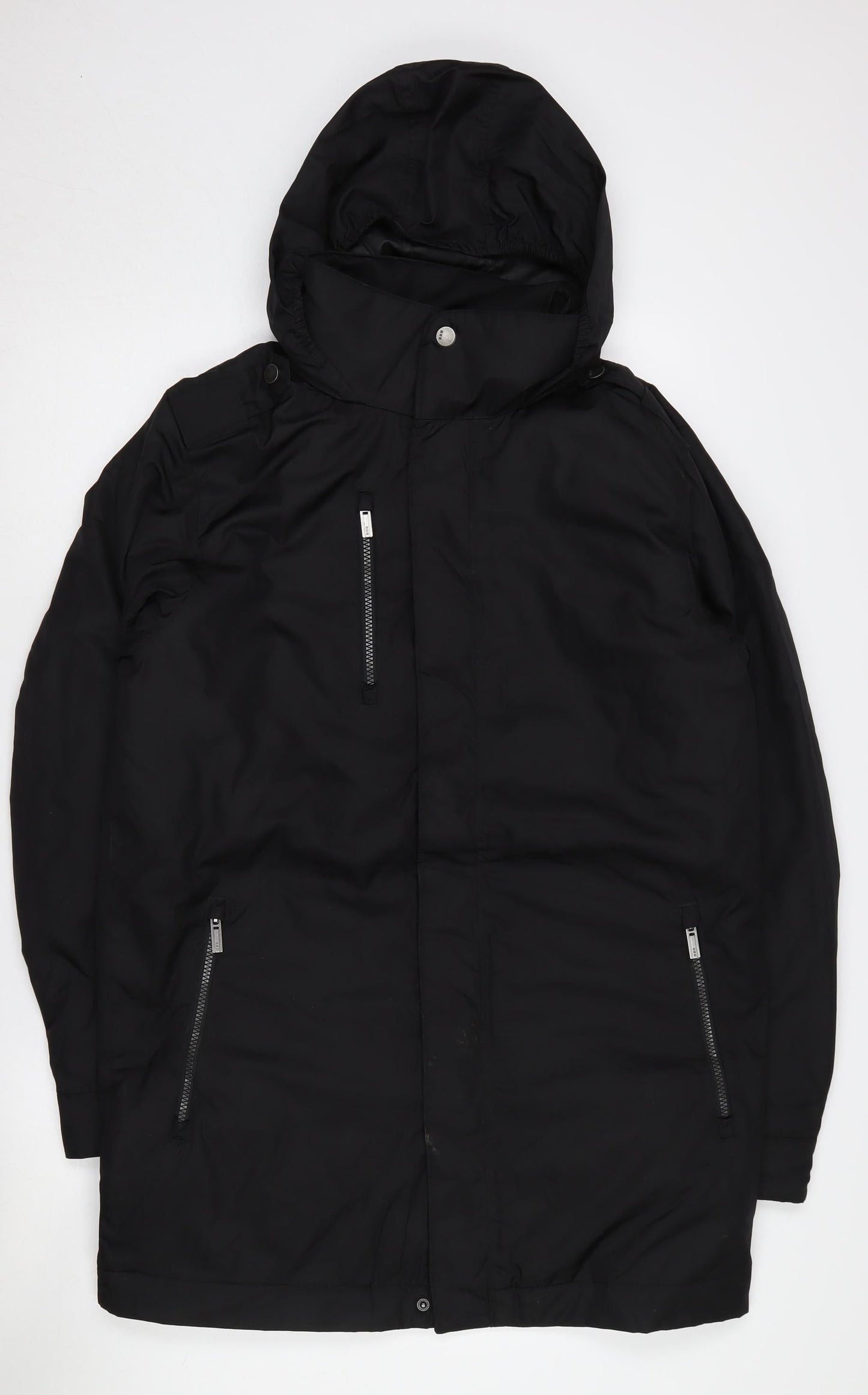 Mens UK Size S Elevate Black Parka Coat
