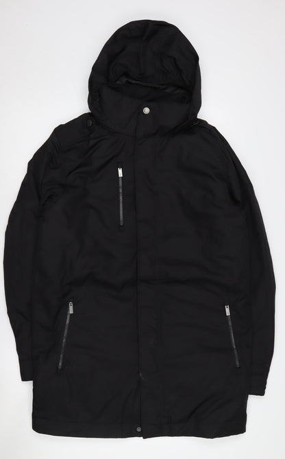 Mens UK Size S Elevate Black Parka Coat