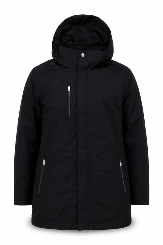Mens UK Size S Elevate Black Parka Coat