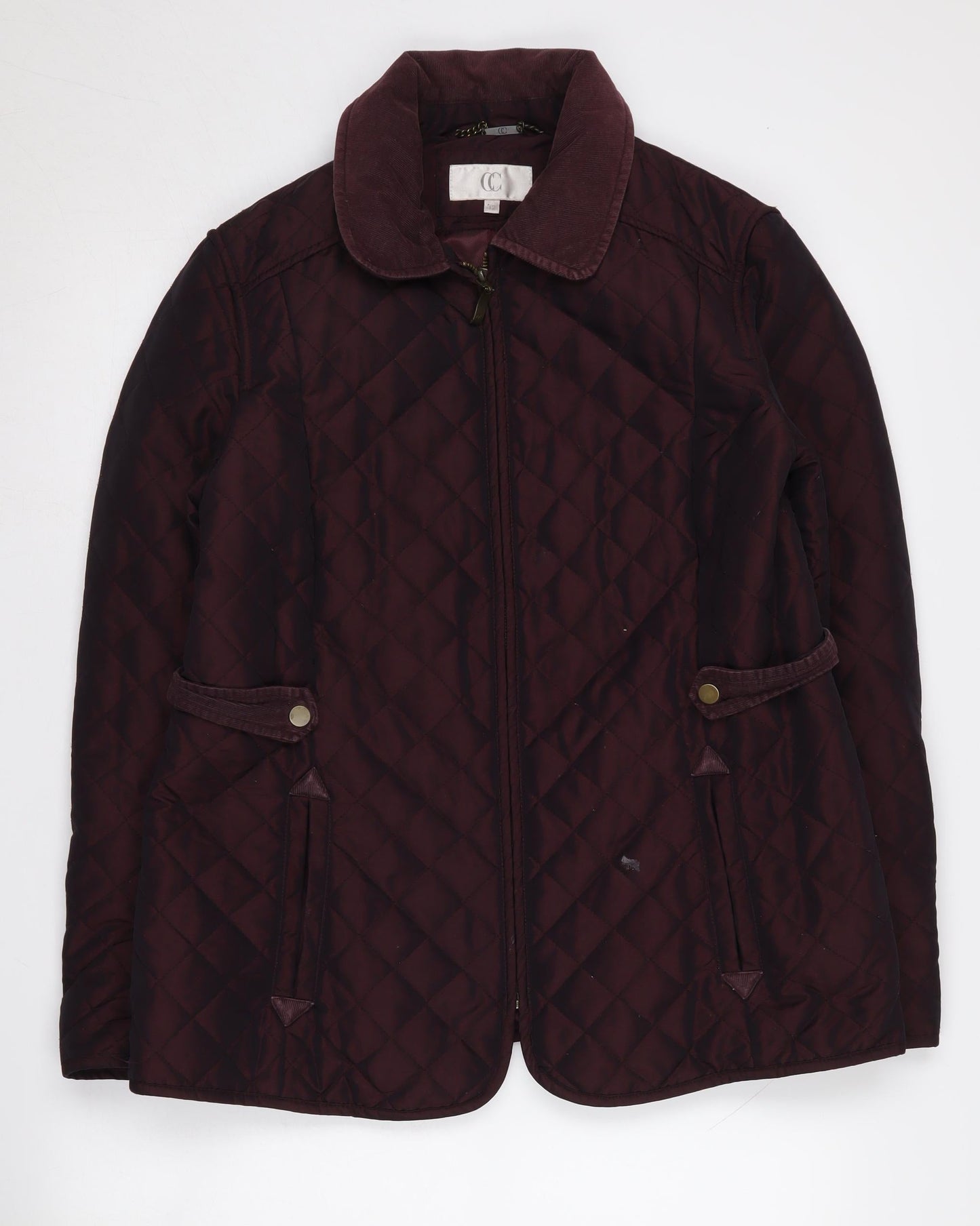 Womens UK Size 12 CC Brown Quilted Coat