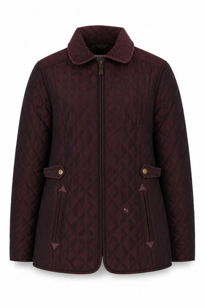 Womens UK Size 12 CC Brown Quilted Coat