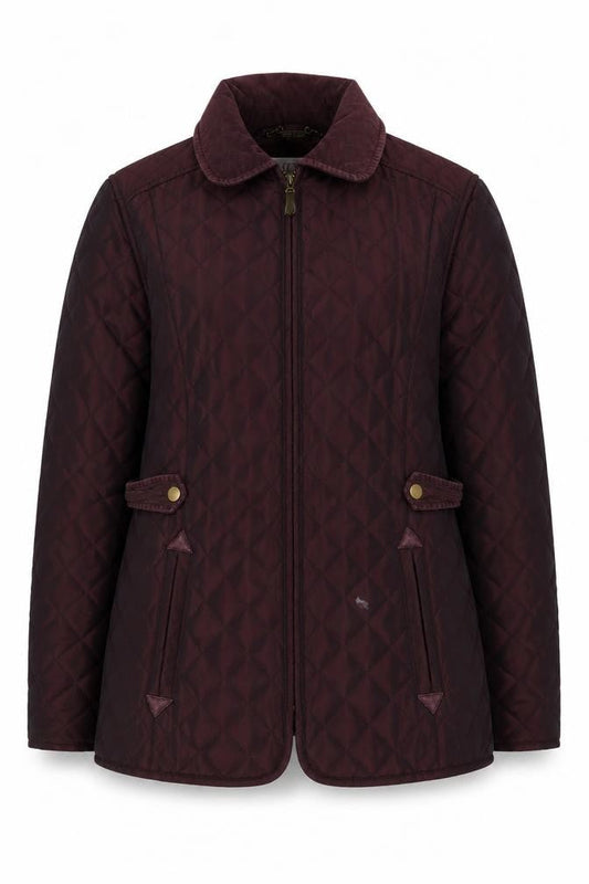 Womens UK Size 12 CC Brown Quilted Coat