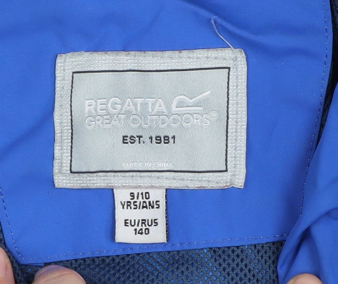 Regatta Boys Blue Parka Jacket 10 Years Hooded Waterproof