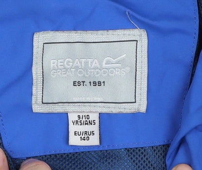 Regatta Boys Blue Parka Jacket 10 Years Hooded Waterproof