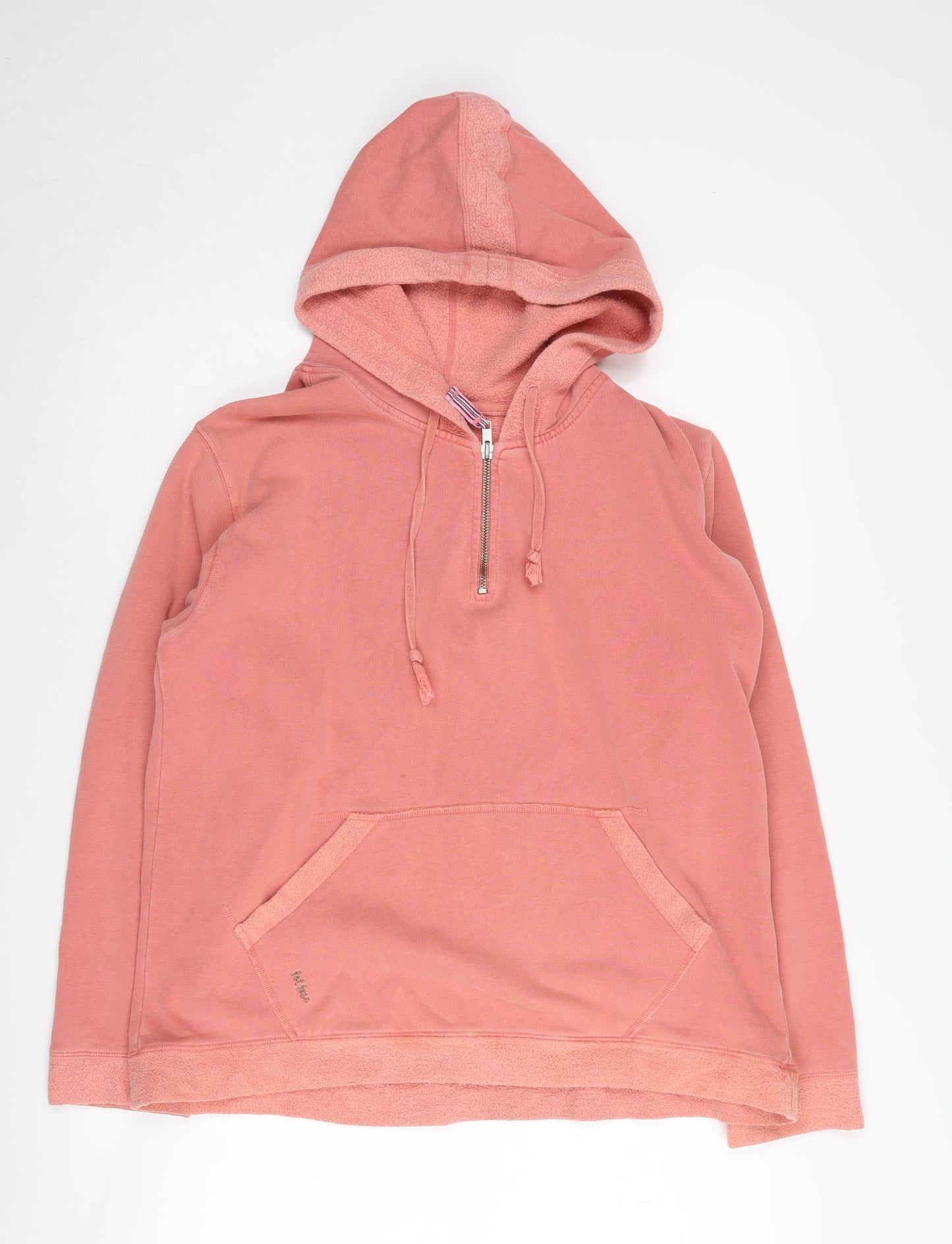 Womens UK Size 12 Fat Face Pink Henley Hoodie