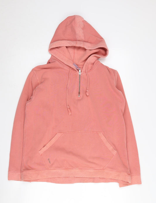 Womens UK Size 12 Fat Face Pink Henley Hoodie