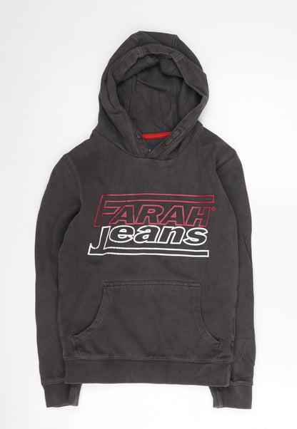 Farah Jeans Boys Black Pullover Hoodie, Size 10-11Y