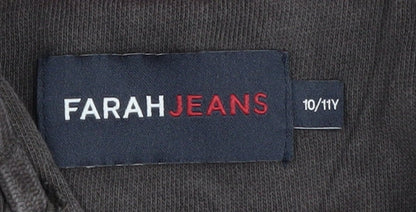 Farah Jeans Boys Black Pullover Hoodie, Size 10-11Y