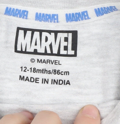 Marvel Spider-Man Grey T-Shirt, 12-18 Months, Unisex, Long Sleeve