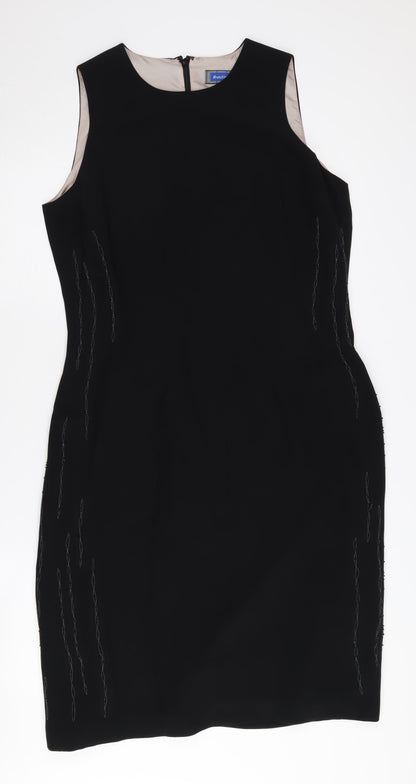 Austin Reed Women's Black Silk Sheath Dress, Size 14