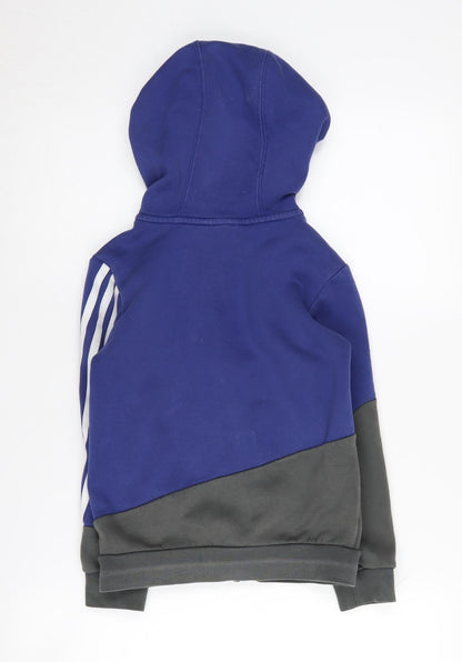 Adidas Boys Blue Full Zip Hoodie 7-8 Years