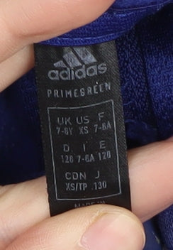 Adidas Boys Blue Full Zip Hoodie 7-8 Years
