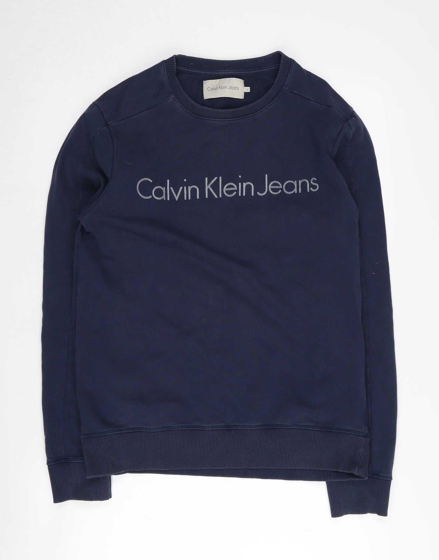 Mens UK Size M Calvin Klein Jeans Blue Pullover Sweatshirt