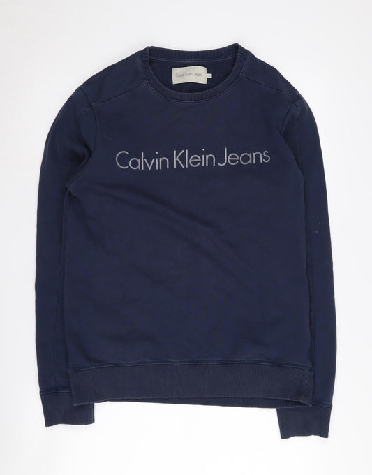Mens UK Size M Calvin Klein Jeans Blue Pullover Sweatshirt