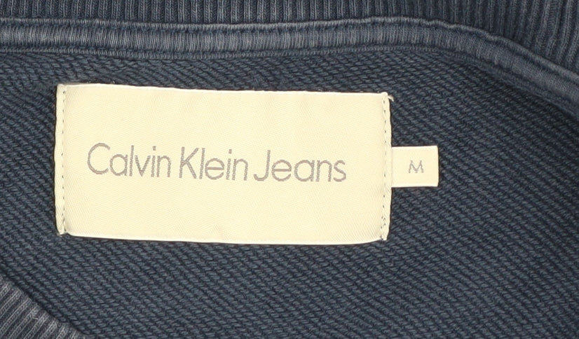 Mens UK Size M Calvin Klein Jeans Blue Pullover Sweatshirt