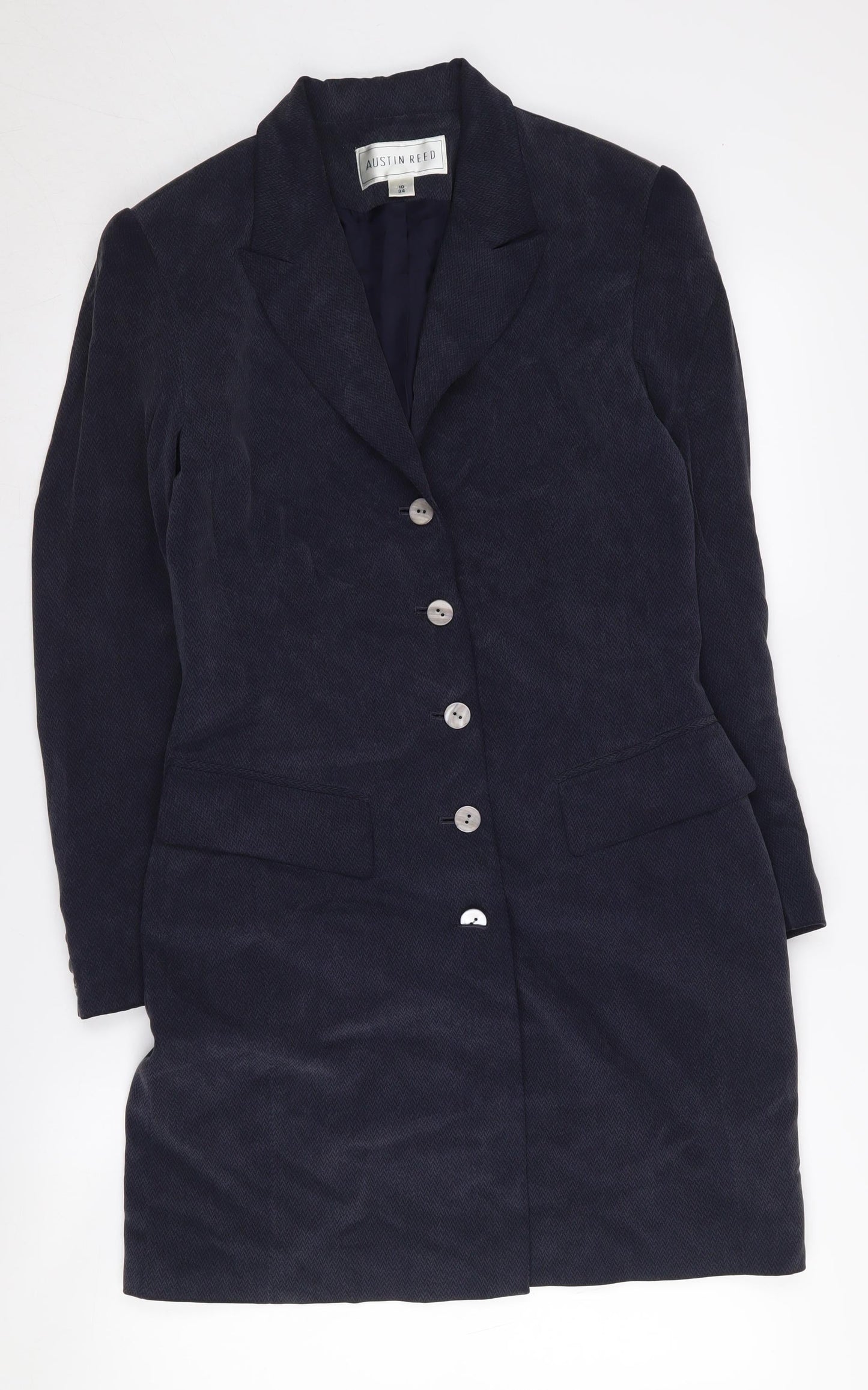 Austin Reed Women's Black Silk Long Suit Jacket UK 10