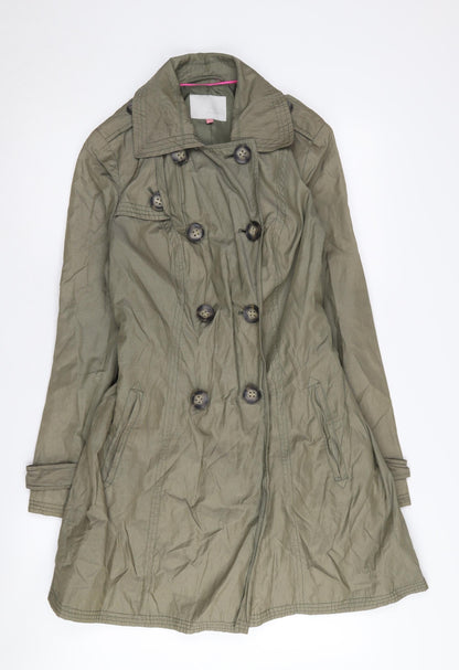 John Lewis Women's Green Trench Coat, Size 10, Belted Classic