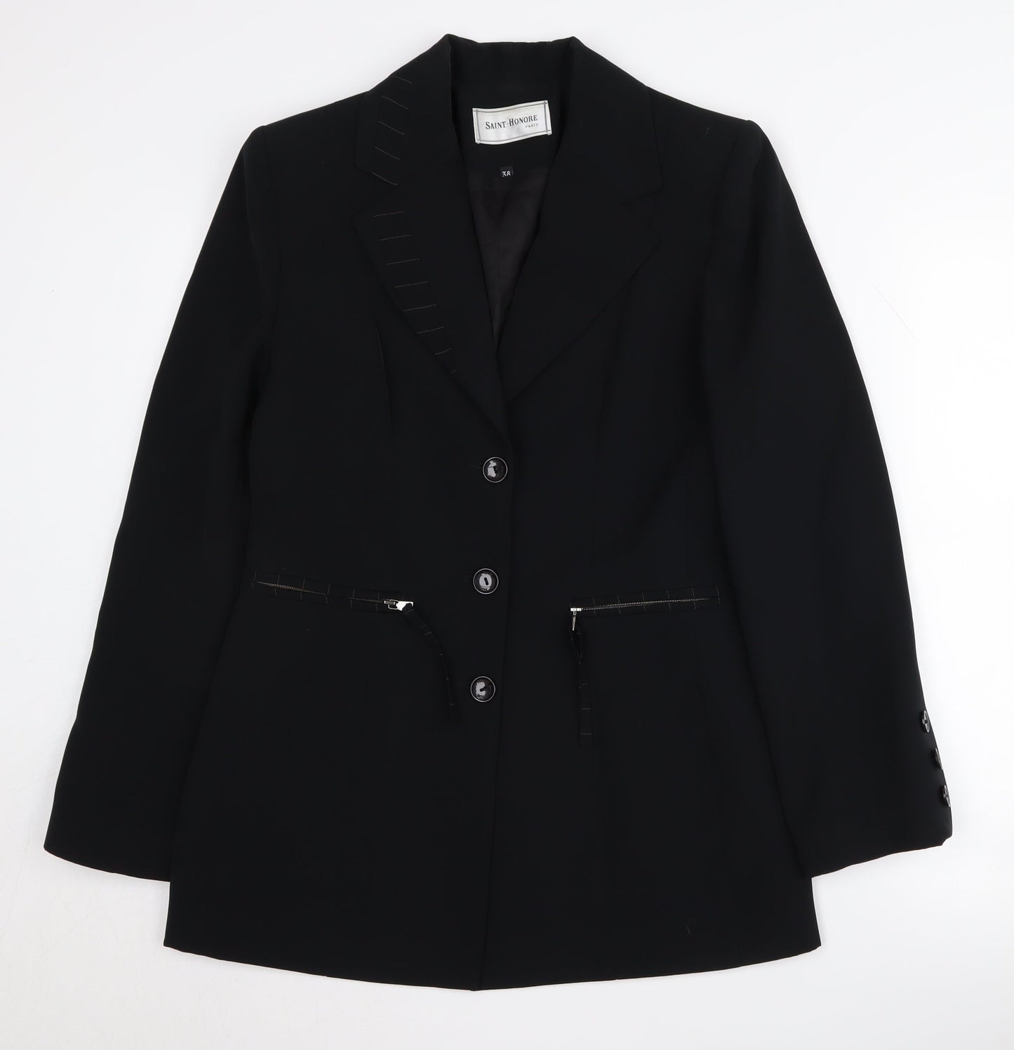 Saint-Honore Women's Black Suit Jacket Size 10