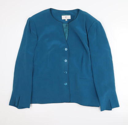 CC Women's Blue Silk Blazer Size 18