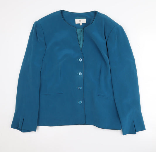 CC Women's Blue Silk Blazer Size 18
