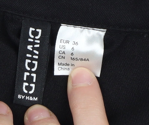 H&M Women's Black Blazer Size 8 Notch Lapel