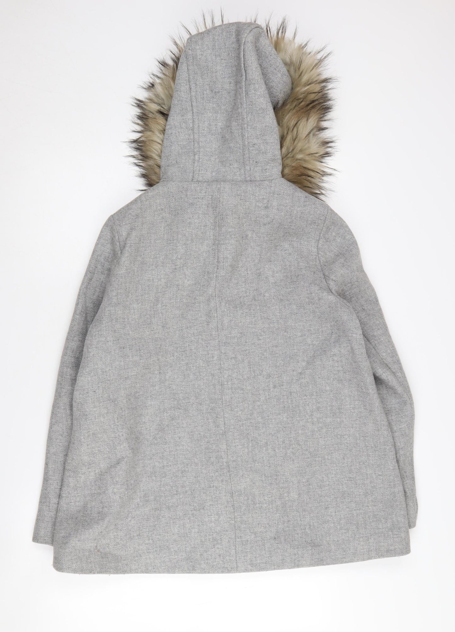 Womens UK Size L Zara Grey Parka Coat