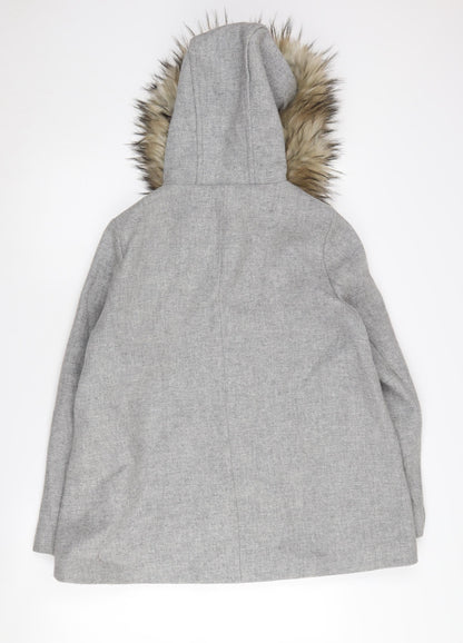Womens UK Size L Zara Grey Parka Coat