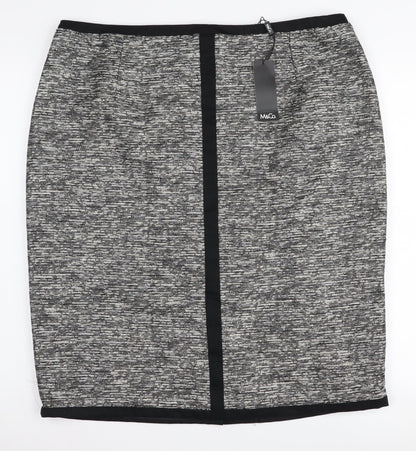 M&Co Women's Grey Pencil Skirt Size 18
