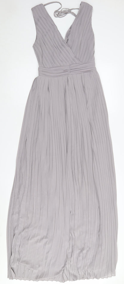 TFNC London Grey Sleeveless Maxi Dress - Size 10