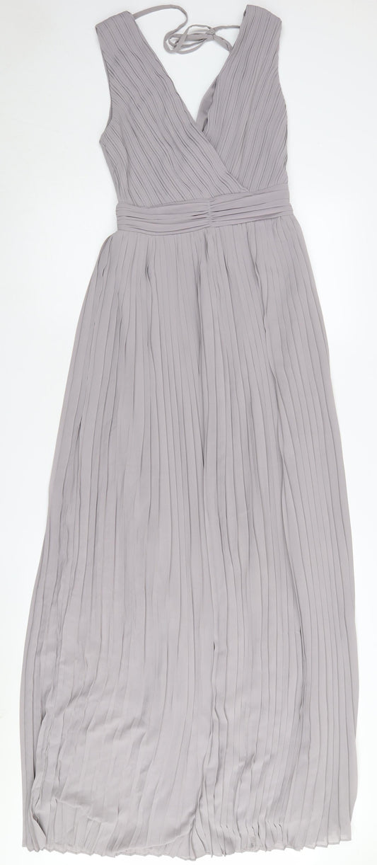 TFNC London Grey Sleeveless Maxi Dress - Size 10