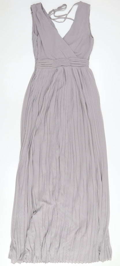 TFNC London Grey Sleeveless Maxi Dress - Size 10
