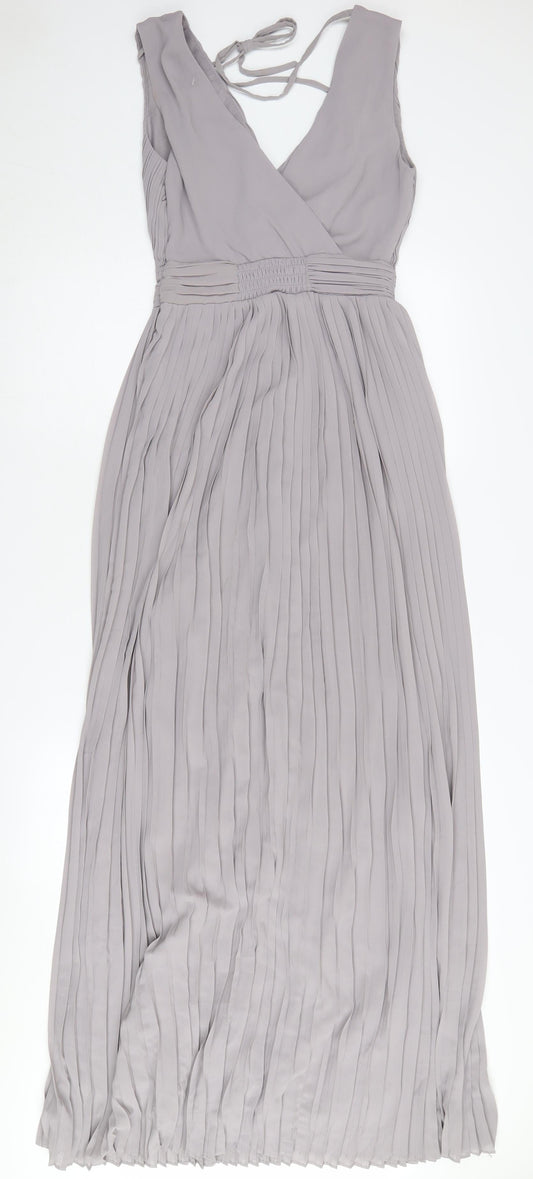 TFNC London Grey Sleeveless Maxi Dress - Size 10