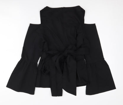 In Vogue Paris Women's Black Cold Shoulder Blouse