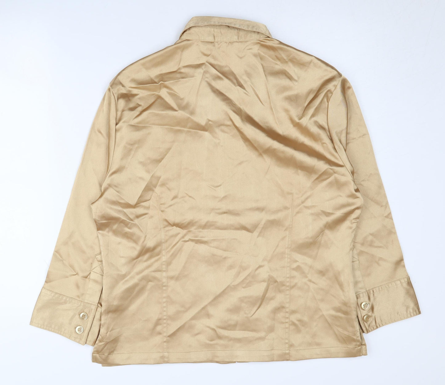 Venca Women's Beige Long Sleeve Collared Shirt XL