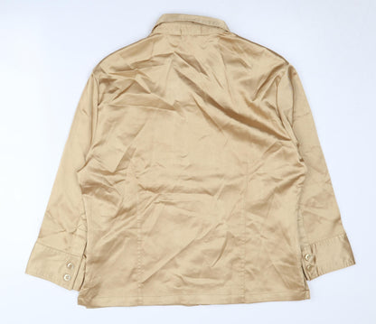 Venca Women's Beige Long Sleeve Collared Shirt XL