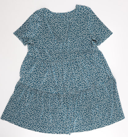 Pull & Bear Women’s Blue Floral V-Neck Dress Size 8