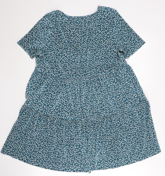 Pull & Bear Women’s Blue Floral V-Neck Dress Size 8