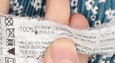 Pull & Bear Women’s Blue Floral V-Neck Dress Size 8