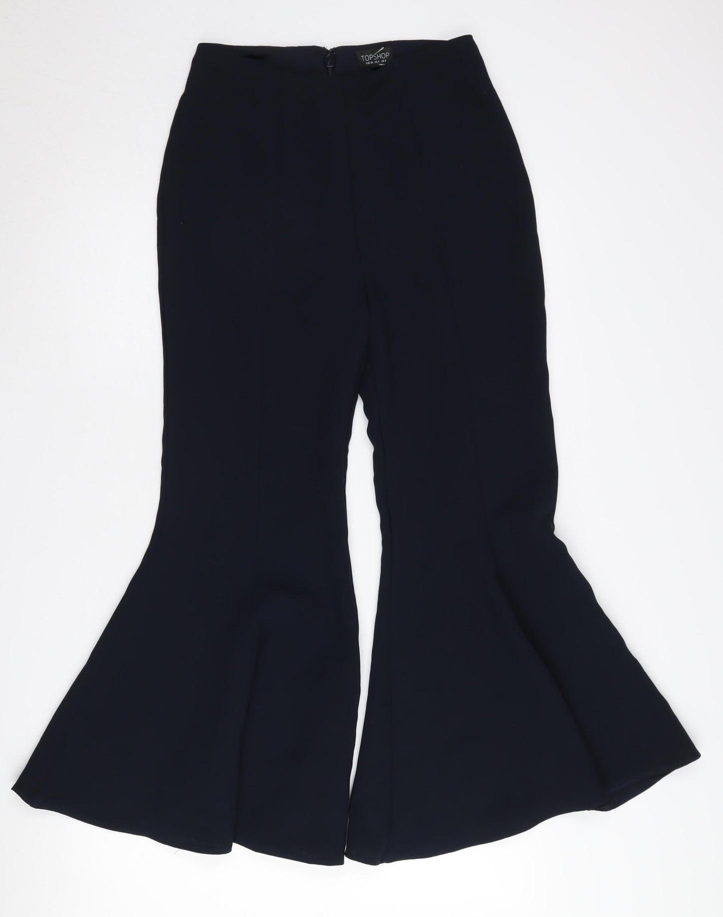 Topshop Women's Black Flared Trousers Size 8