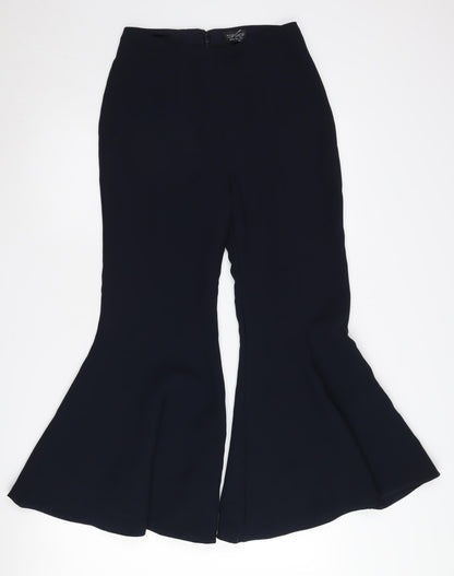 Topshop Women's Black Flared Trousers Size 8
