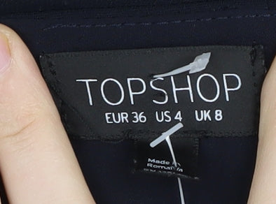 Topshop Women's Black Flared Trousers Size 8