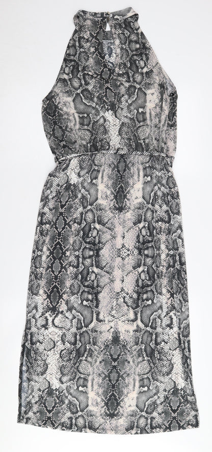 Oasis Women's Grey Animal Print Dress M