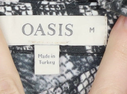 Oasis Women's Grey Animal Print Dress M