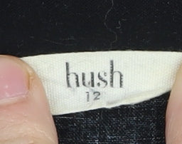 Hush Women's Black Cherry Print Button-Up Shirt, Size 12